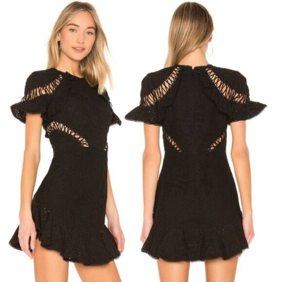 Zimmermann Helm Circles Flutter Dress Black b179 - Picture 14 of 14